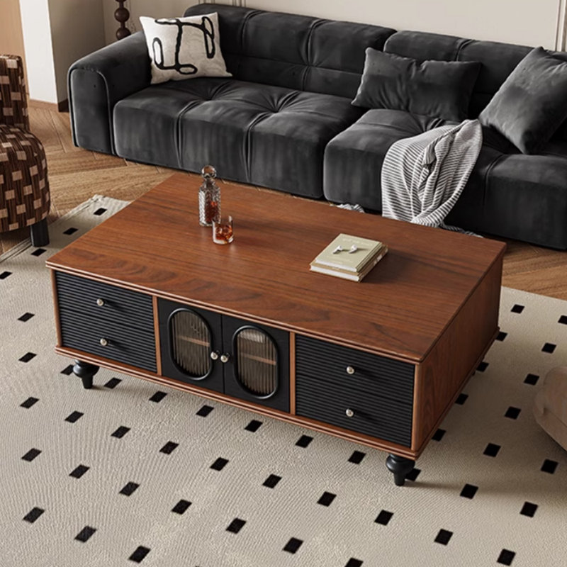 Retro design solid wood coffee table