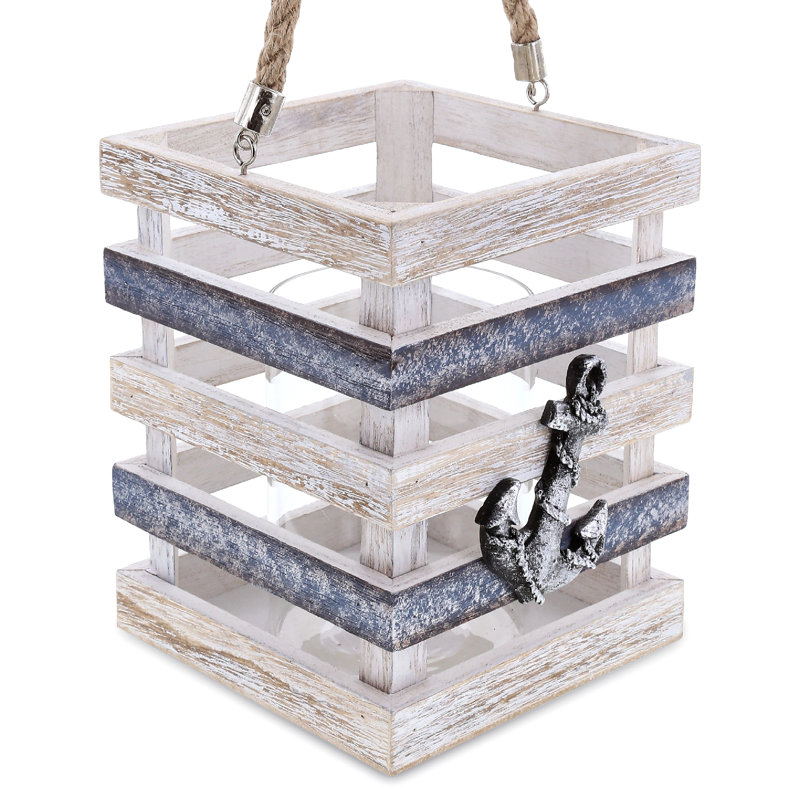 7.4'' H Wood Tabletop Lantern