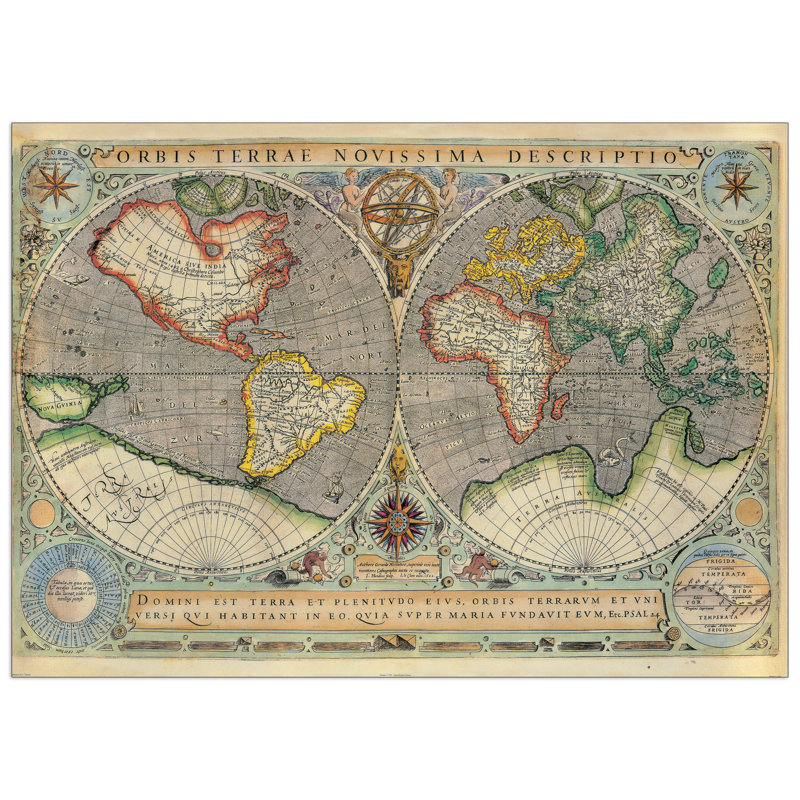 'World Map 2' Graphic Art, 72cm H x 100cm W x 1.8cm D