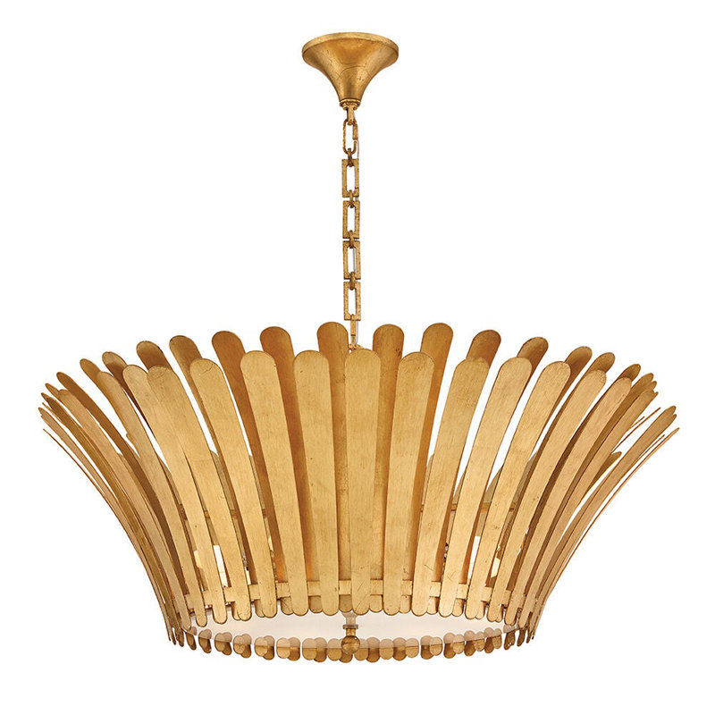 Reina 8 - Light Steel Chandelier, Distressed Brass