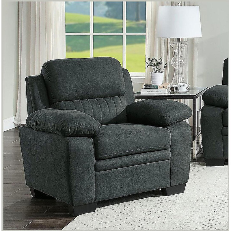 Canapé moelleux en tissu texturé gris foncé, Gris foncé