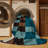 Machine Washable Checkered Blue Area Rug