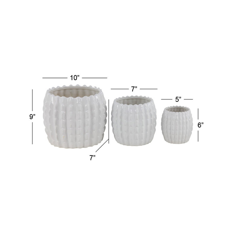 Belfield Ceramic Planter, White