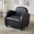 Modern Curved Accent Chair PU Leather Lounge Chair for Living Room-172920399