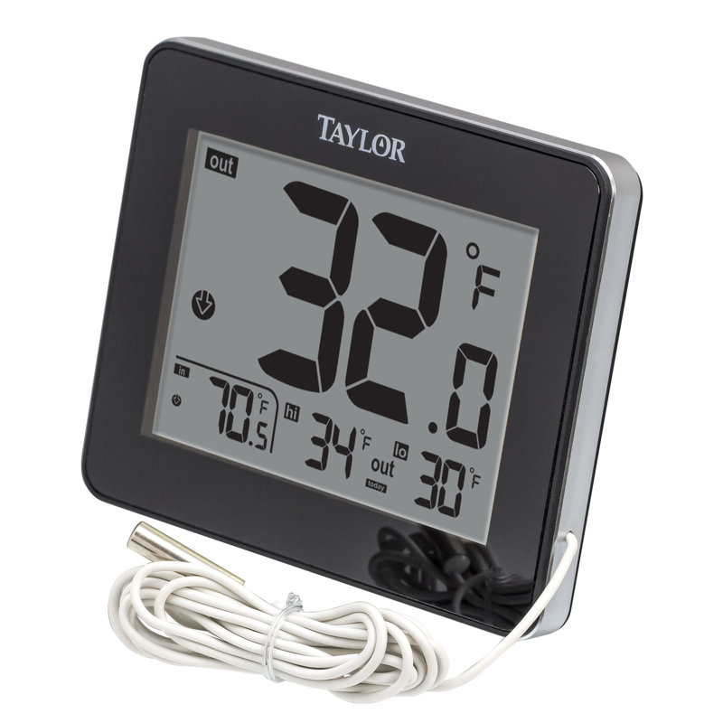 Thermomètre et hygromètre numérique intérieur / extérieur avec sonde câblée Taylor