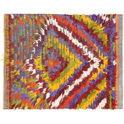 One-of-a-Kind 4'5" X 5'8" 1960s Wool Area Rug in