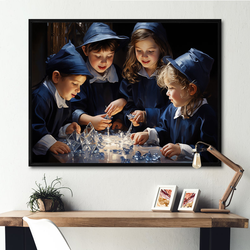 Judaïsme, famille, drame dramatique II, H 16 po x l 32 po x P 1 po, Cadre flottant noir