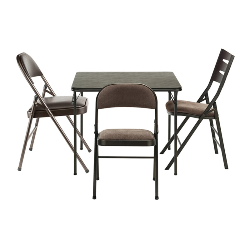 Table de salle à manger pliante en métal 34 po x 34 po MECO Sudden Comfort, Cinnabar