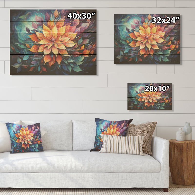 Méditation «Mindfulness Mandala I», art mural sur bois de pin naturel, H 10 po x l 20 po