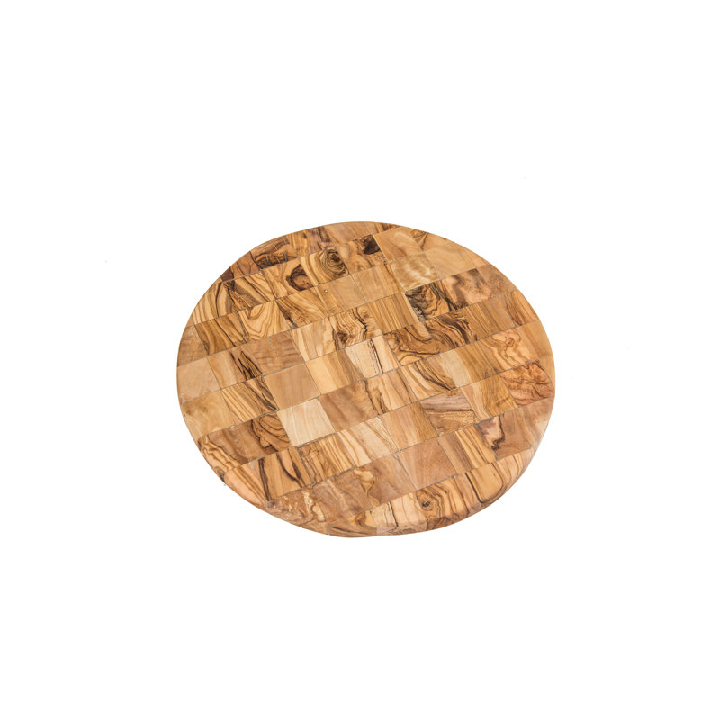 Olive Wood Round Mosaic Board