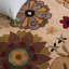 Tapis floral brun / beige touffeté à la main Floral-352065248