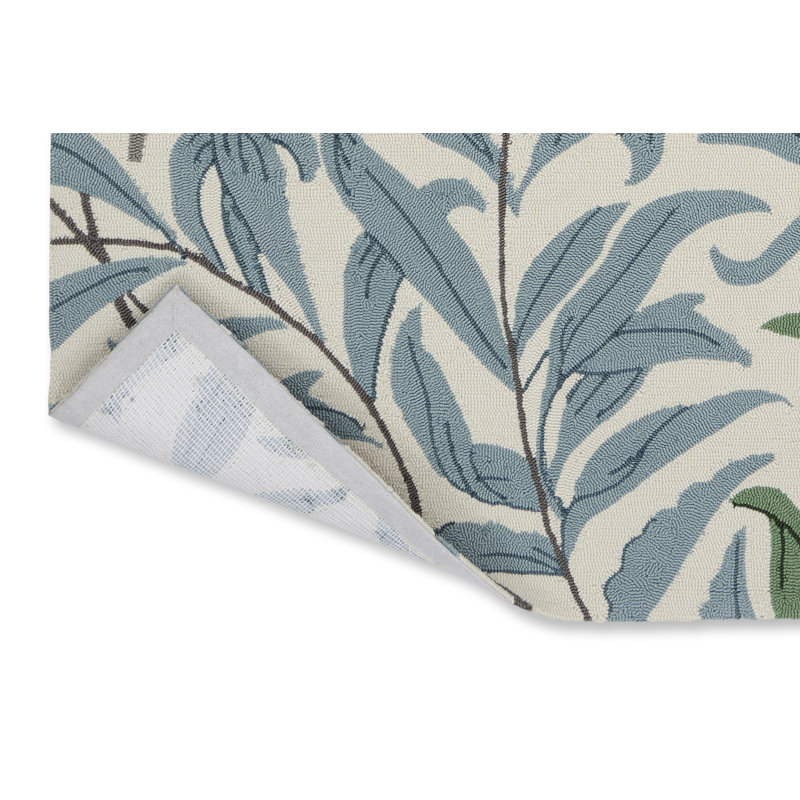 Floral Area Rug in Green, Rectangle 5'3'' x 7'6''