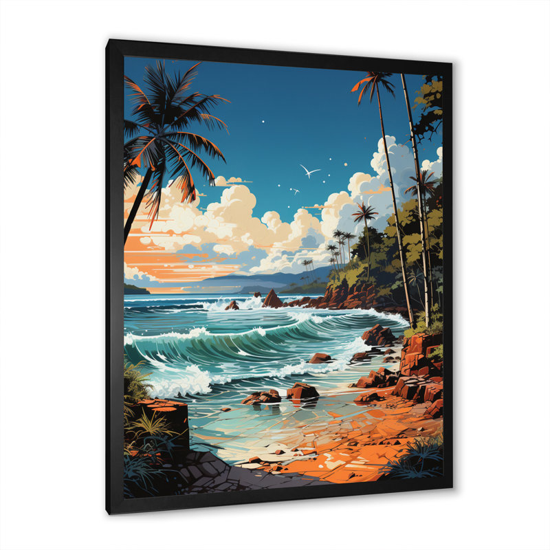 «Beach Photo Tropical Vibes XIX» sur toile, L 12 po x H 20 po, Cadre photo noir