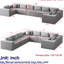Canapé modulaire en L 8 places en velours côtelé Corduroy-207656296