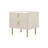 Modern 2 Drawers PU Leather Bedside Table Nightstand With Gold Metal Legs