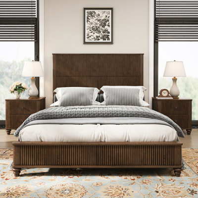 3-Piece Bedroom Set With A Bed And 2 Nightstands by FOSHNATURE
