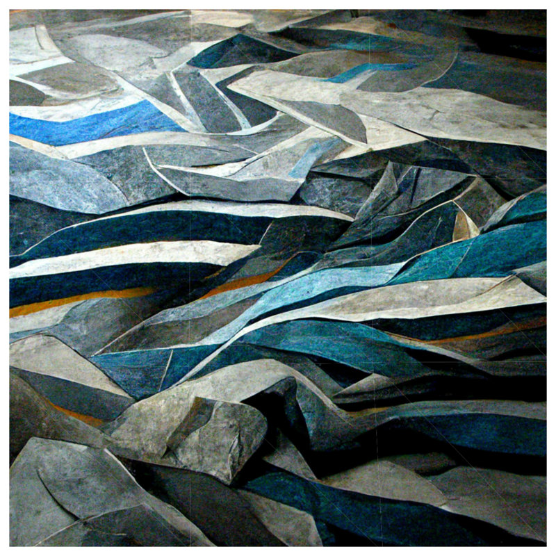 Tapisserie murale abstraite - art mural, H 51 po x l 60 po avec 4 œillets