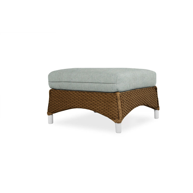 Mandalay Outdoor Ottoman, Decorline Navy, Bark