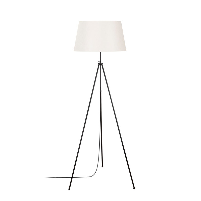 Lampe trépied 165 cm Anticur, Crème, Noir