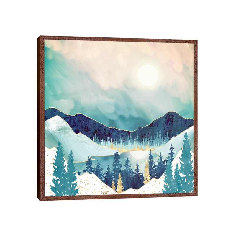 Sky Reflection - Print on Canvas, Brown Framed, 45.72 cm H x 45.72 cm W