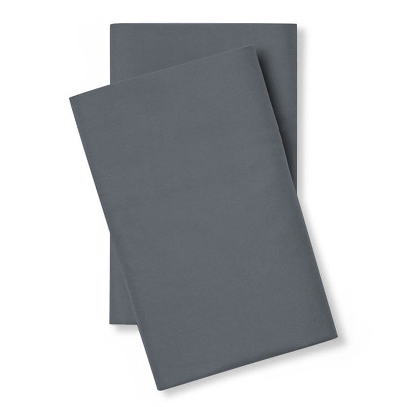 Charcoal Cotton Percale Standard/Queen Pillowcase Set