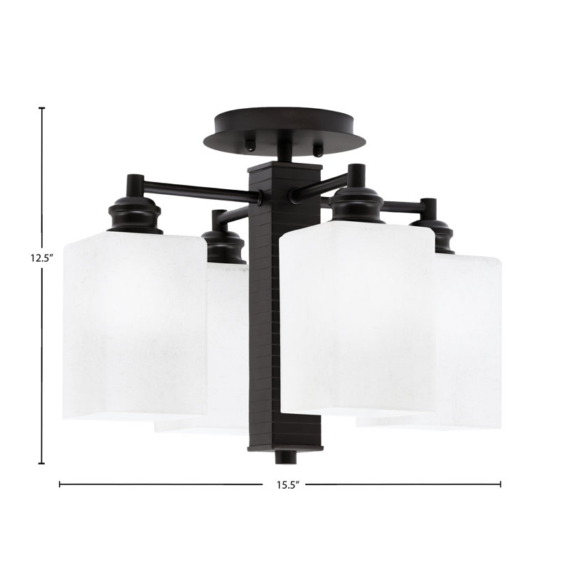 Edge 4 lumières semi-encastrées avec verre blanc 4 "Edge, Espresso