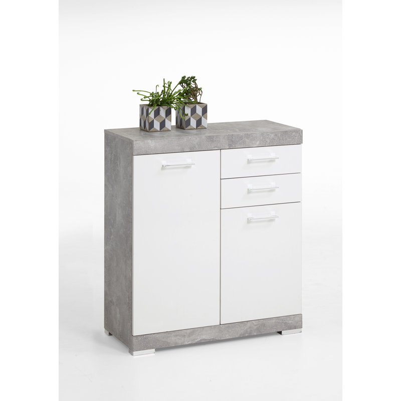 Charlton Sideboard, Concrete/White elegant shine