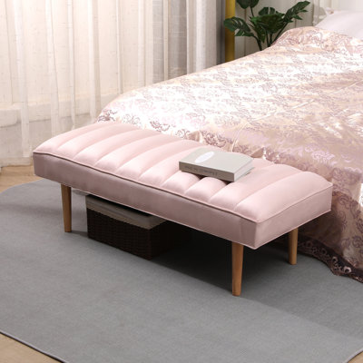 Repose-pieds capitonné en velours Accent Channel