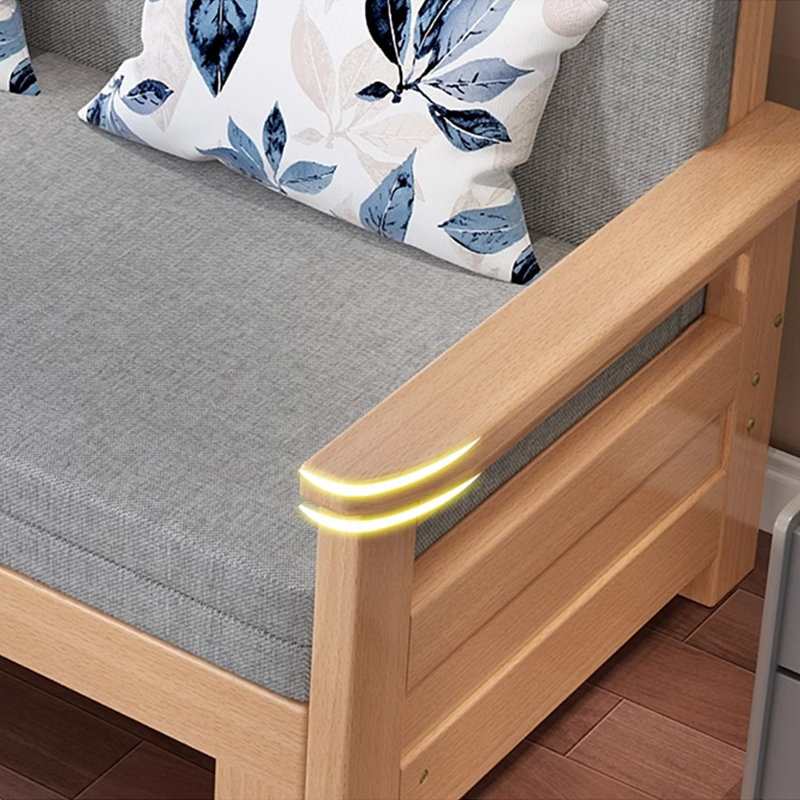 Burlywood, canapé-lit modulaire en lin gris, H 29,53 po x l 64,57 po x P 33,46 po