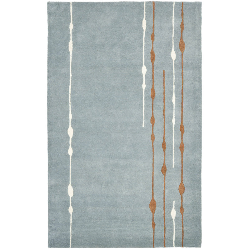 Tapis abstrait en laine et viscose touffeté à la main Alexzander Soho, Rectangle 5 pi x 8 pi