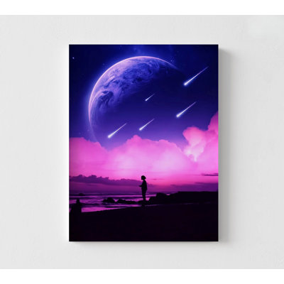 Astronomy Poster Print, Bright Starry Night Wall Poster Print, Huge Planets Bedroom Poster Print, Space Artwork Decor Idea