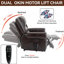 Fauteuil inclinable électrique Power Massage à double massage thermique, similicuir-2062446077