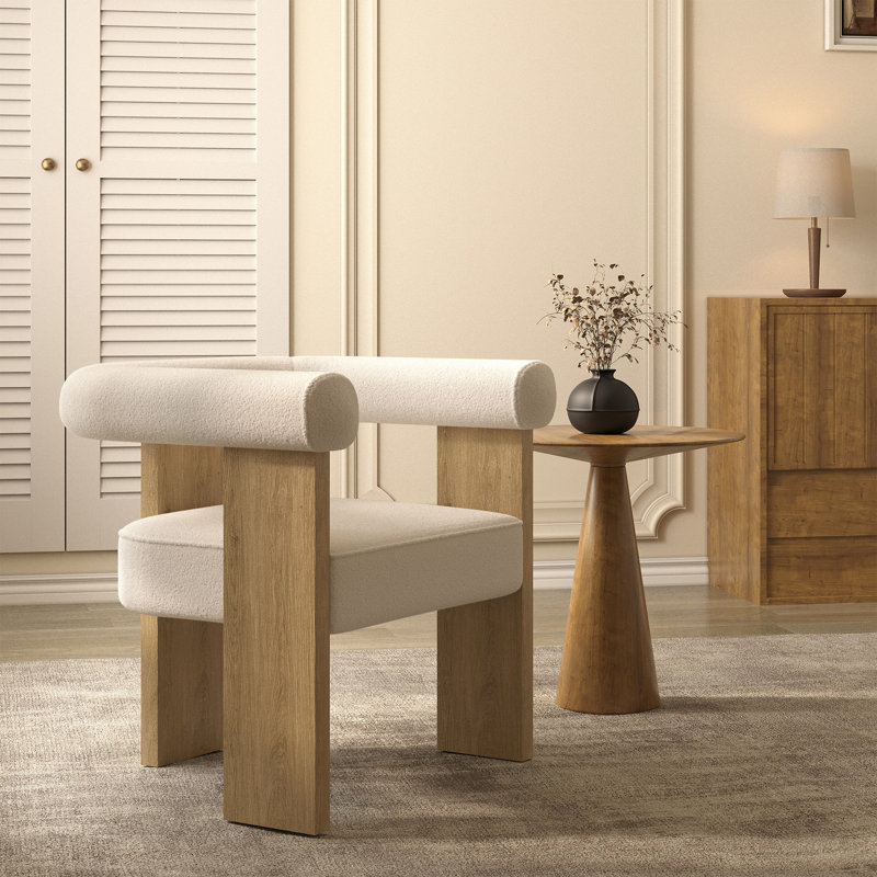 Fauteuil rembourré l 27 po Blediom, Bois de chêne