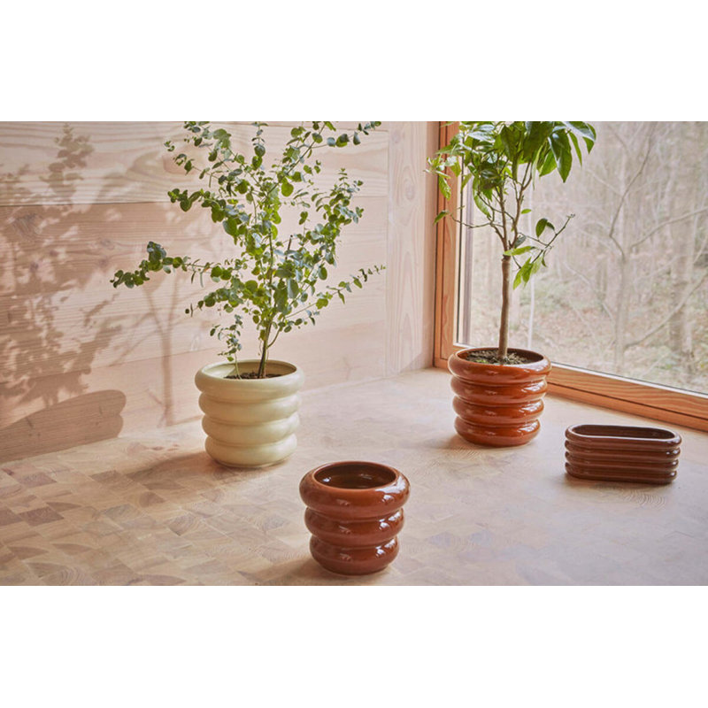 Awa Planter, 4.1" H x 9.8" W x 4.9" D, Choko
