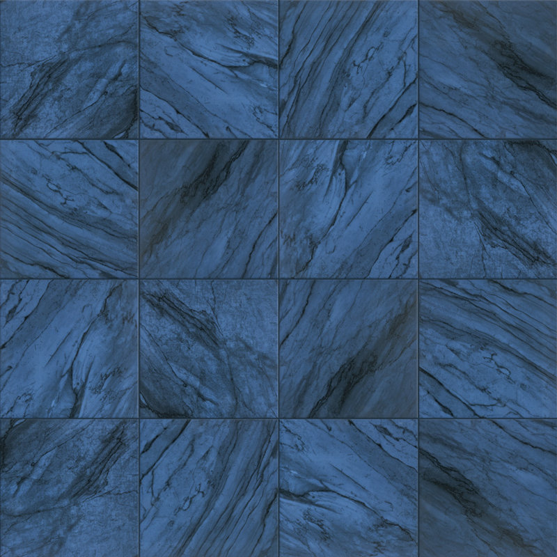 Renaissance 8" x 8" Porcelain Marble Look Wall & Floor Tile, Indigo