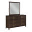 Commode 6 tiroirs de style moderne en bois de noyer
