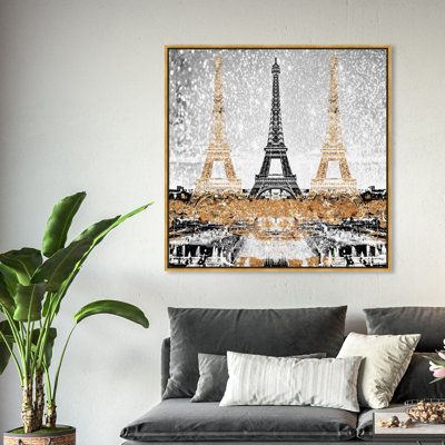 Triple Paris or - Impression sur toile