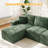 100-inch Corduroy L-shaped Sectional 3-person Modular Cloud Sofa-1225645216