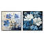 Minimalisme bleu et blanc fleurs de géraniums - ensemble de 2 géraniums carrés-895003047-895003036