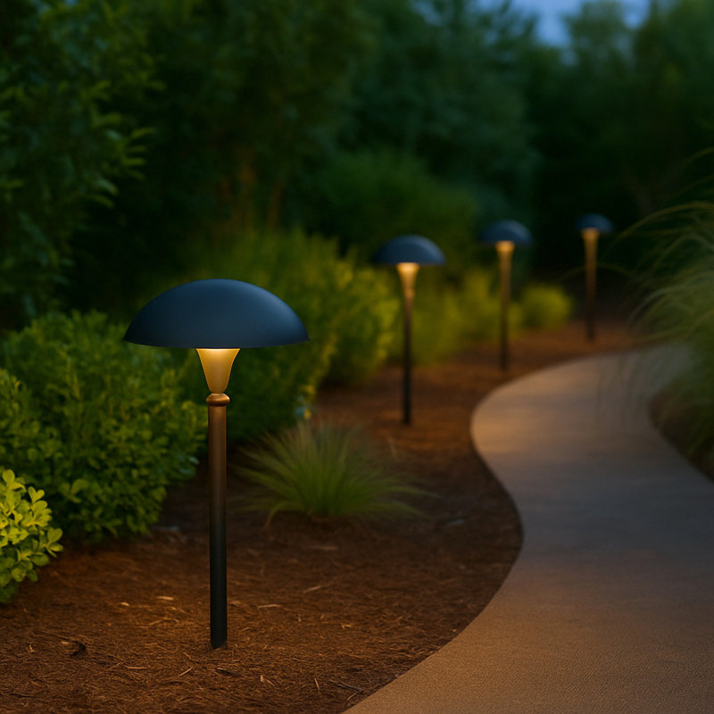 Line Voltage Hardwired Incandescent Path Lighting, Black