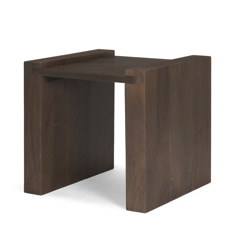 Wesson Light Brown Wood Accent Table, Brun foncé