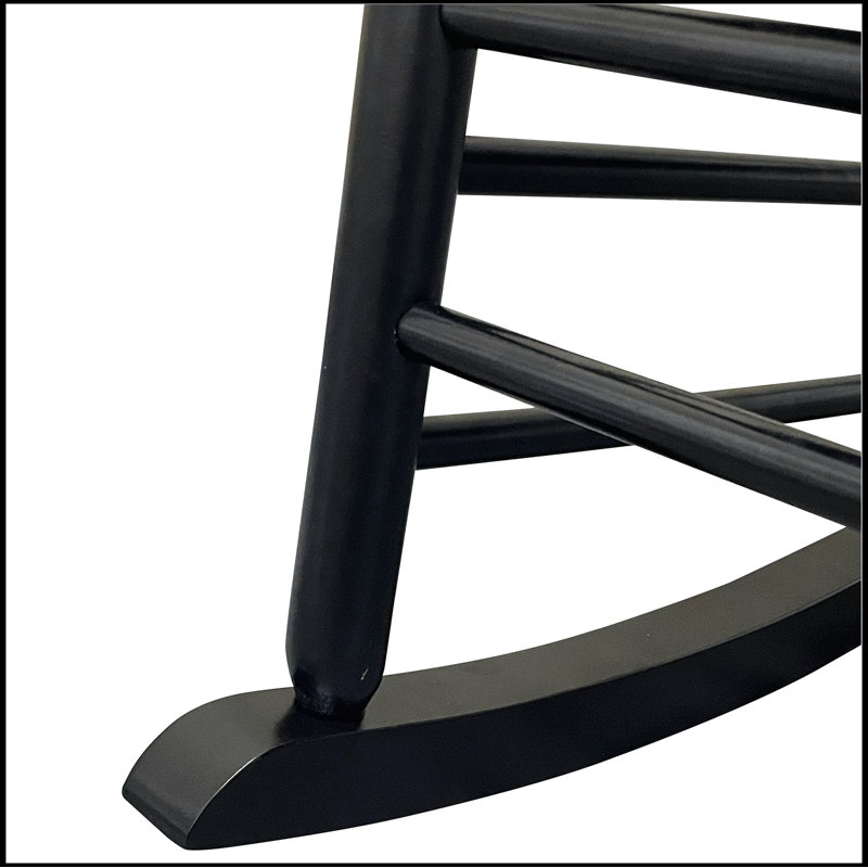 Grande chaise Adirondack berçante en bois massif Ceiba, Noir