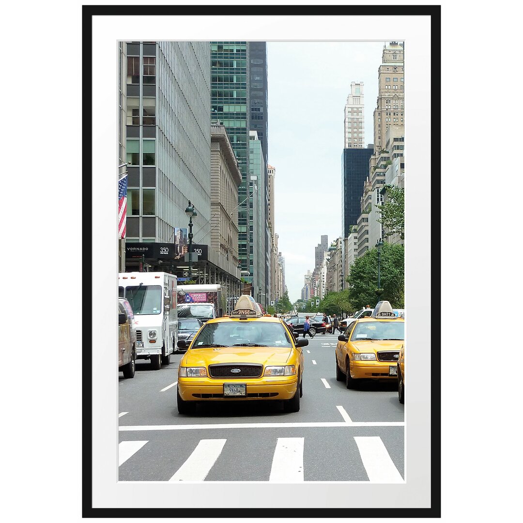 Gerahmtes Poster - Taxi in New York City