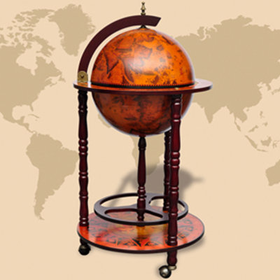 Globe Bar Cart Globe Wine Bar Liquor Bar Cabinet Solid Eucalyptus Wood