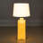 Yellow Ceramic Table Lamp with Crossed Base and Linen Shade