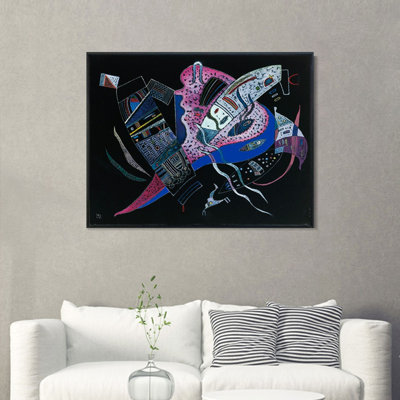 Reproduction d'art sur toile encadrée, reproduction giclée de CONCENTRE de Wassily Kandinsky, décoration murale pour salon, maison ou bureau (cadre noir fin, 61 x 81 cm)