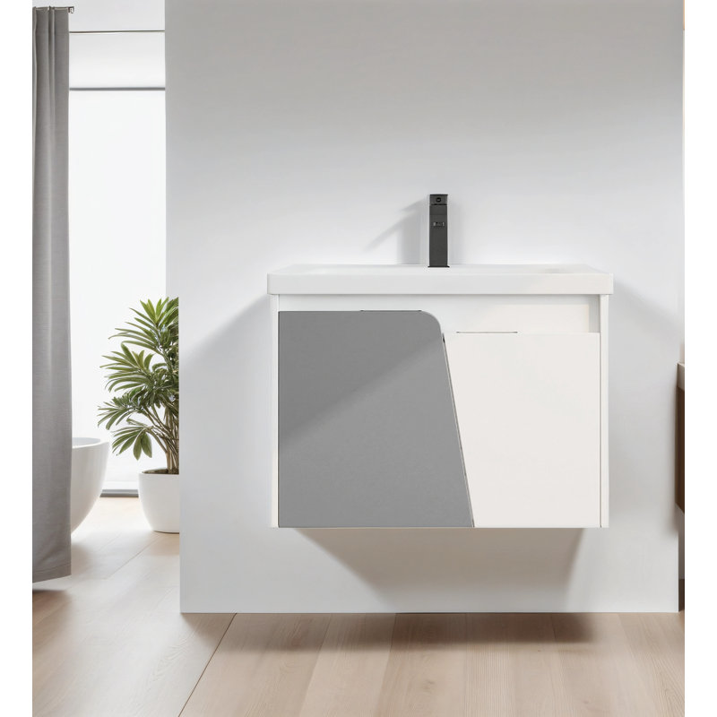 Maturin 24.08'' Single Bathroom Vanity with Ceramic Top