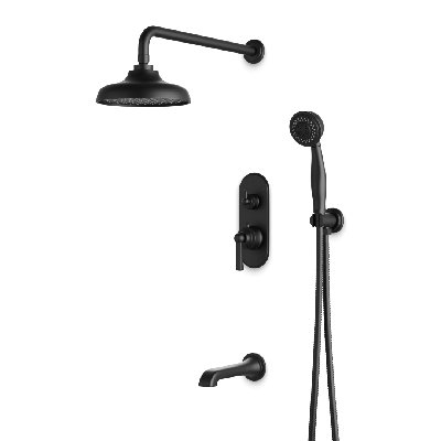 Ensemble de garniture de douche thermostatique classique avec douche à main, robinet de baignoire