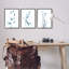 Aesthetic Minimalist Blue Botanical Floral Design par Albert Koetsier - Ensemble de 3 peintures-70553020-70553022