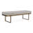 Tiayana - Modern Off-white Fabric + Brass Dining Bench